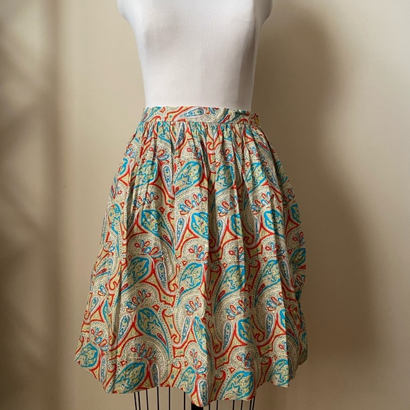 Ralph Lauren Vintage Paisley Skirt, 100% Cotton, Size 10 - Picture 1 of 8